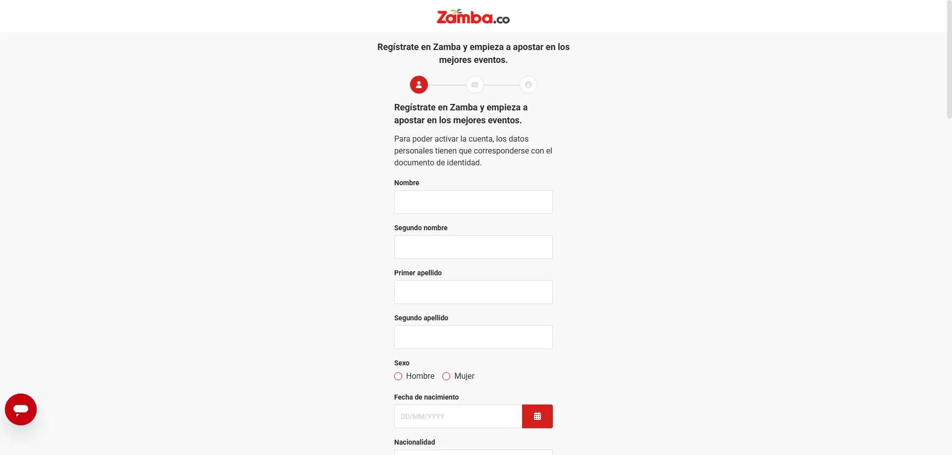 Registro en Zamba Casino Colombia — crea tu cuenta en minutos