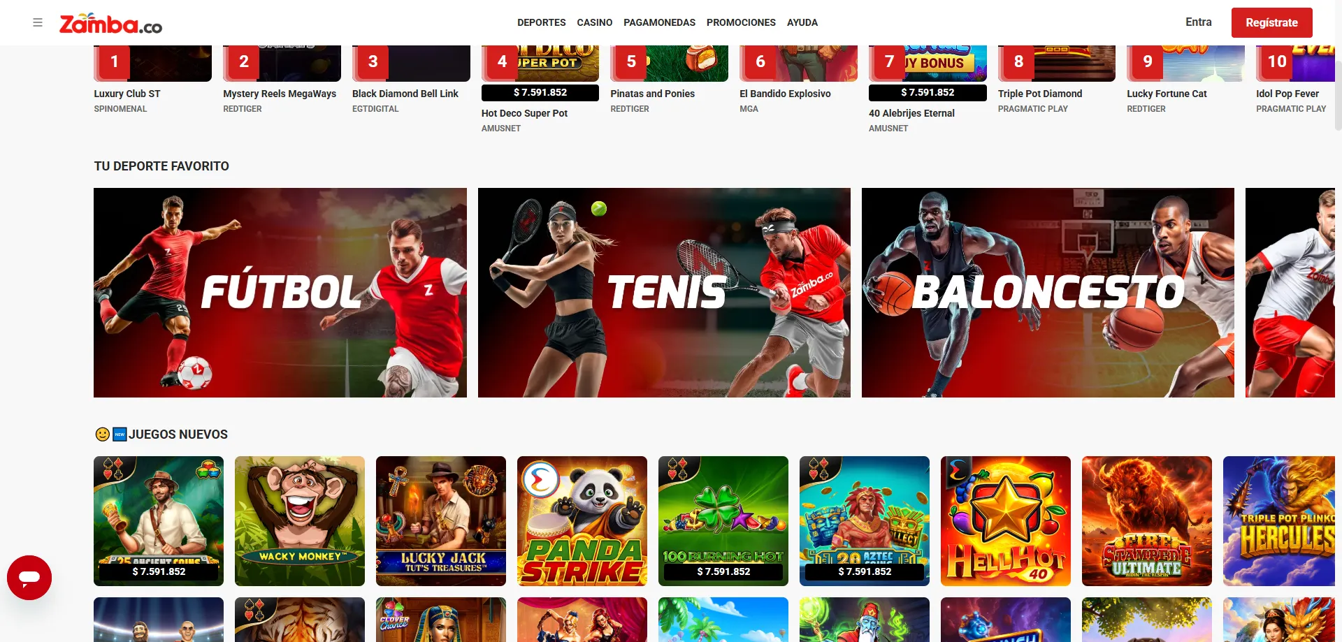 Apuestas deportivas en Zamba Casino Colombia — fútbol, tenis y más