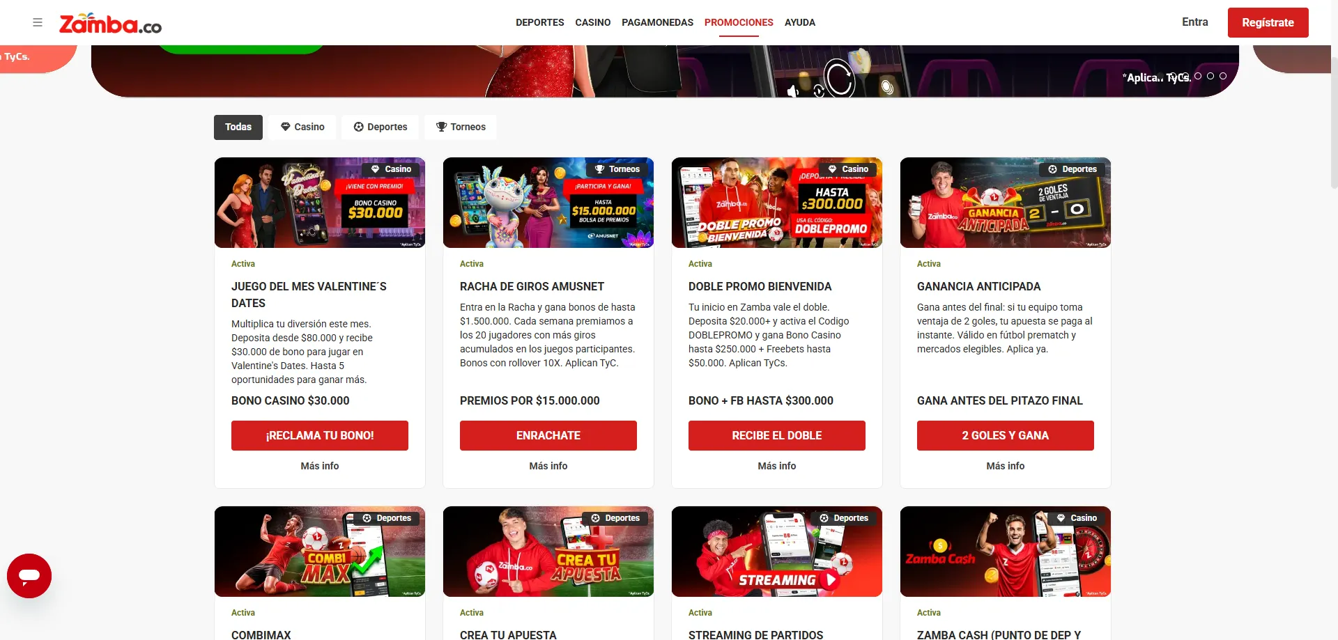 Catálogo de slots y juegos en Zamba Casino Colombia — más de 4.000 títulos